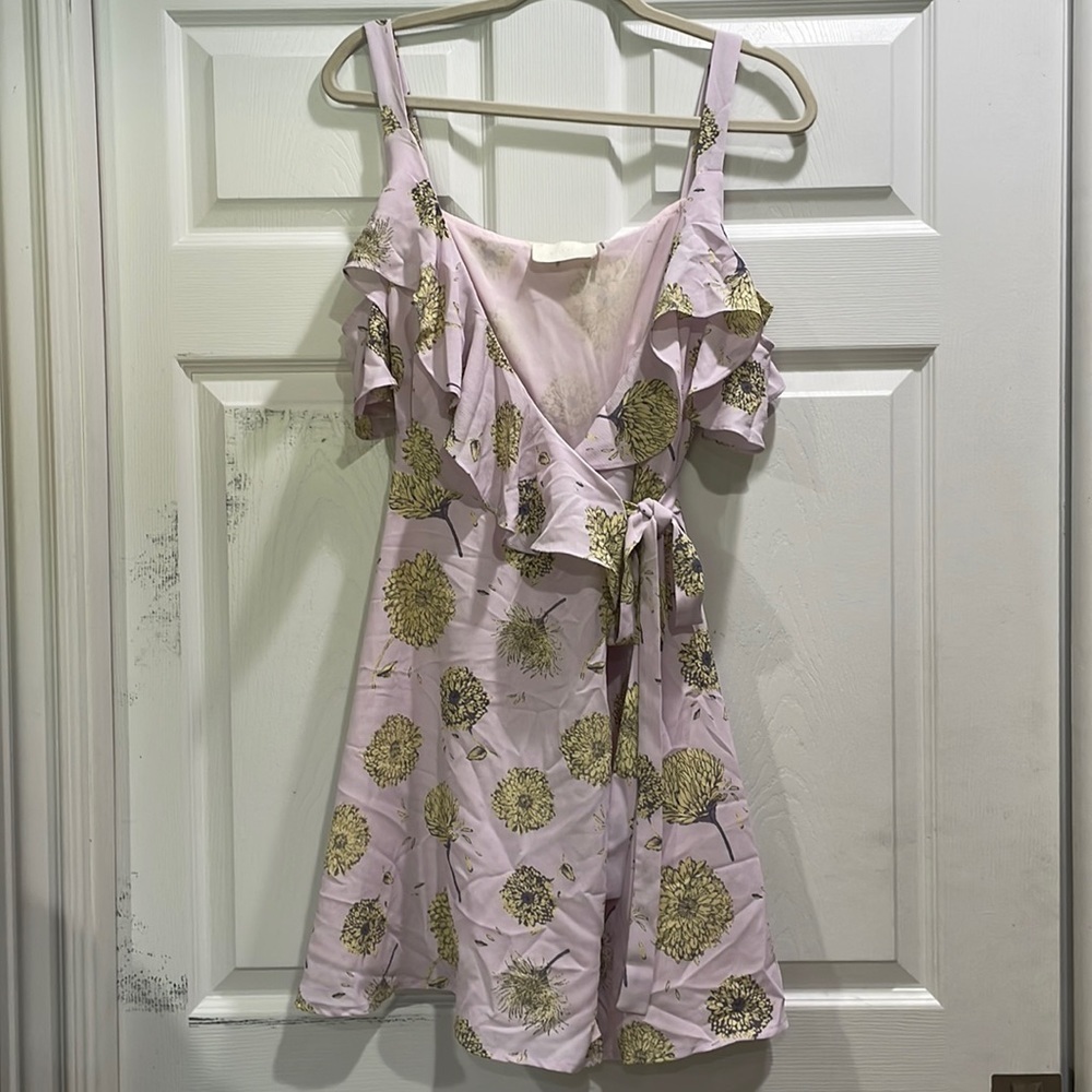 Storia Floral Off Shoulder Wrap Dress M